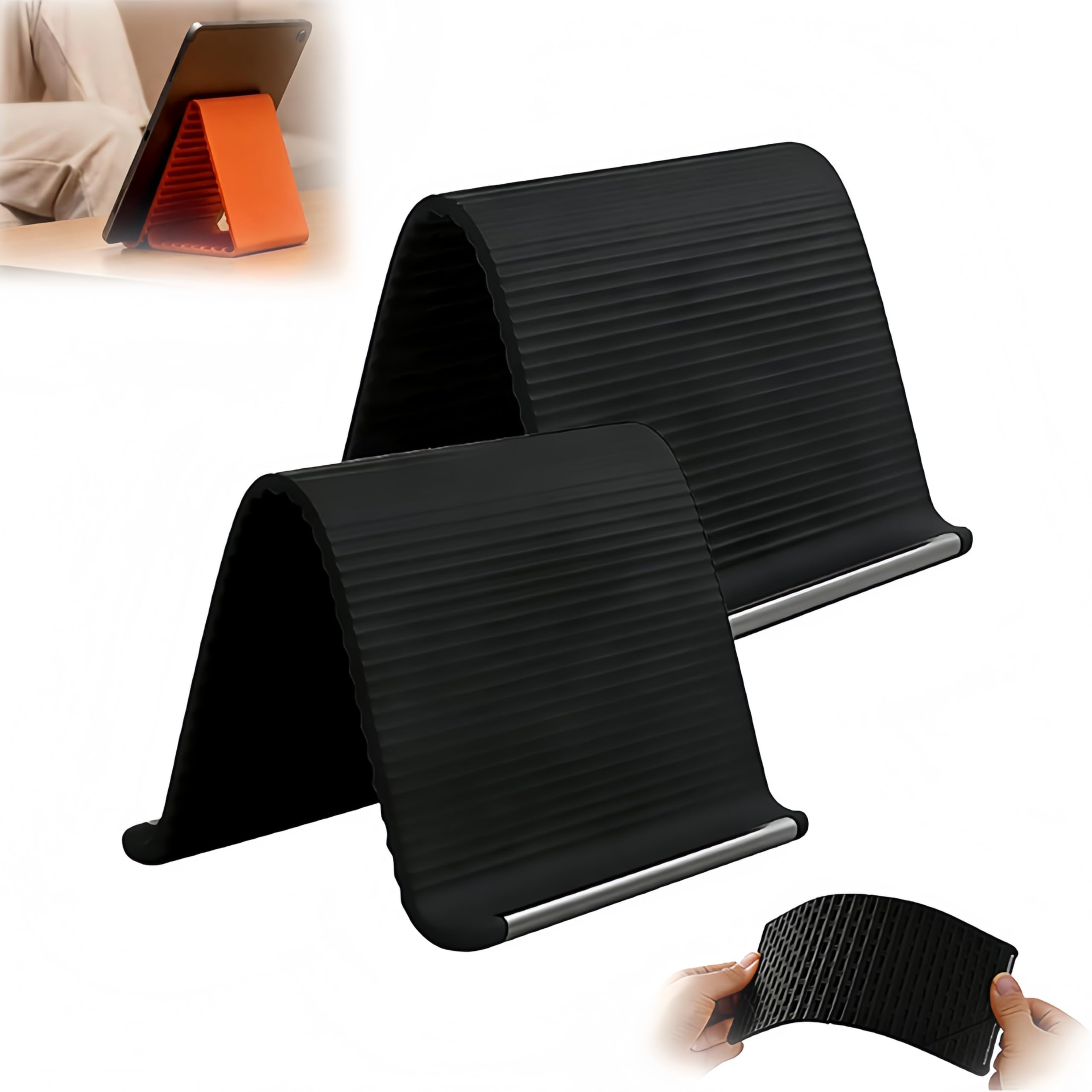 UUJQAC Foldable Silicone Aluminum Phone Holder, 2026 New Portable Silicone Phone Stand, A…