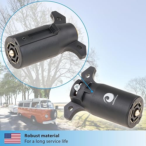 Miniatura 9 de valonic Enchufe de remolque de 7 vías - Remolque de 7 pines - Conector de arnés de cableado - para remolque de caravana, remolque de bicicleta -