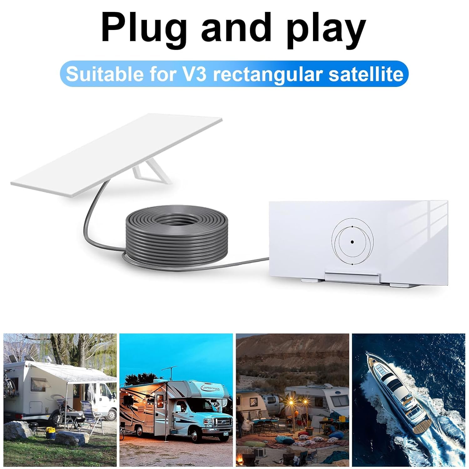 Cavo Starlink, 150FT/46M Starlink per Starlink Mini/Gen 3, Trasmissione ad Alta Velocità e Cavo di Prolunga Impermeabile Anti-interferenza Migliorato per Starlink Gen 3