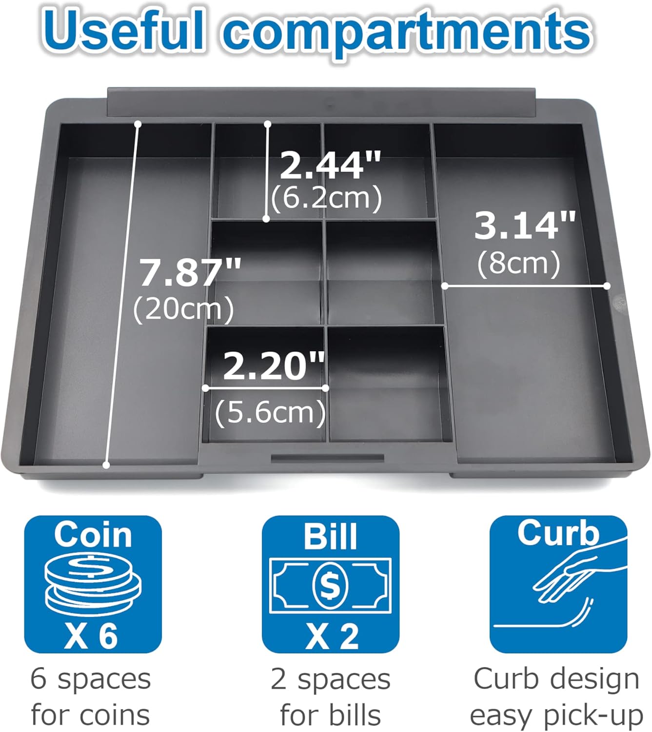 CARL, CUI82012, Bill Tray Steel Security Cash Box, Black : Office Products