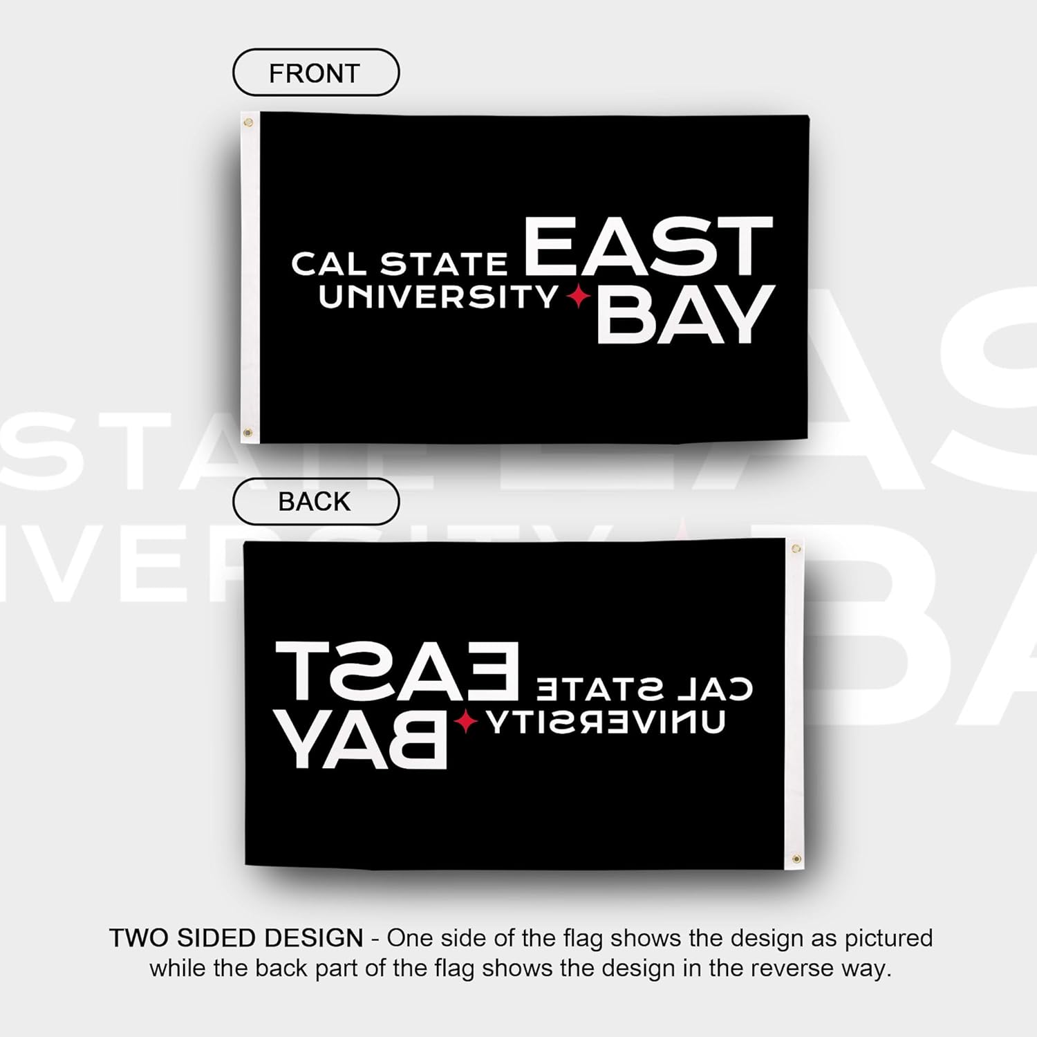 Desert Cactus Cal State East Bay University California CSEBUC Flag - 3 x 5 Feet Pioneers Banner, Indoor/Outdoor Durable Fabric, 100% Polyester Design (Style C) - Image 2