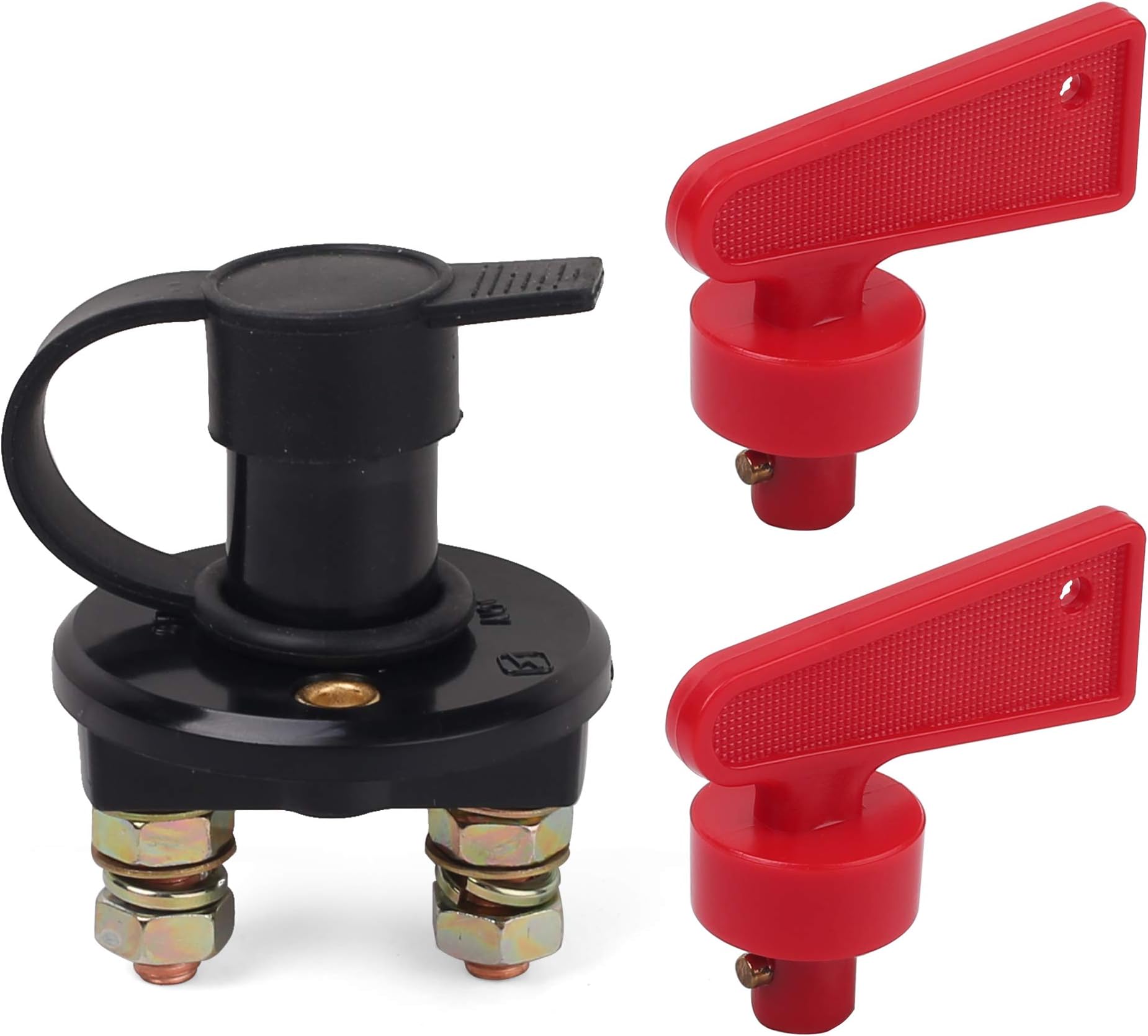 Battery Disconnect Switch with Keys, 12V-24V Battery Kill Switch for Marine Boat RV ATV Car Auto Truck Vehicle, Waterproof Battery Master Switch, 200/1000 Amps, On/Off