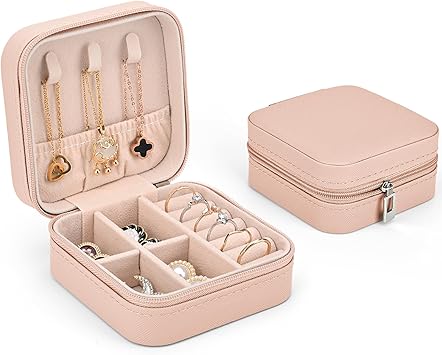 Organizer Da Viaggio Per Gioielli Pieghevole - Borsa Impermeabile Per Collane, Orecchini, Anelli (Nero) - Foto 3