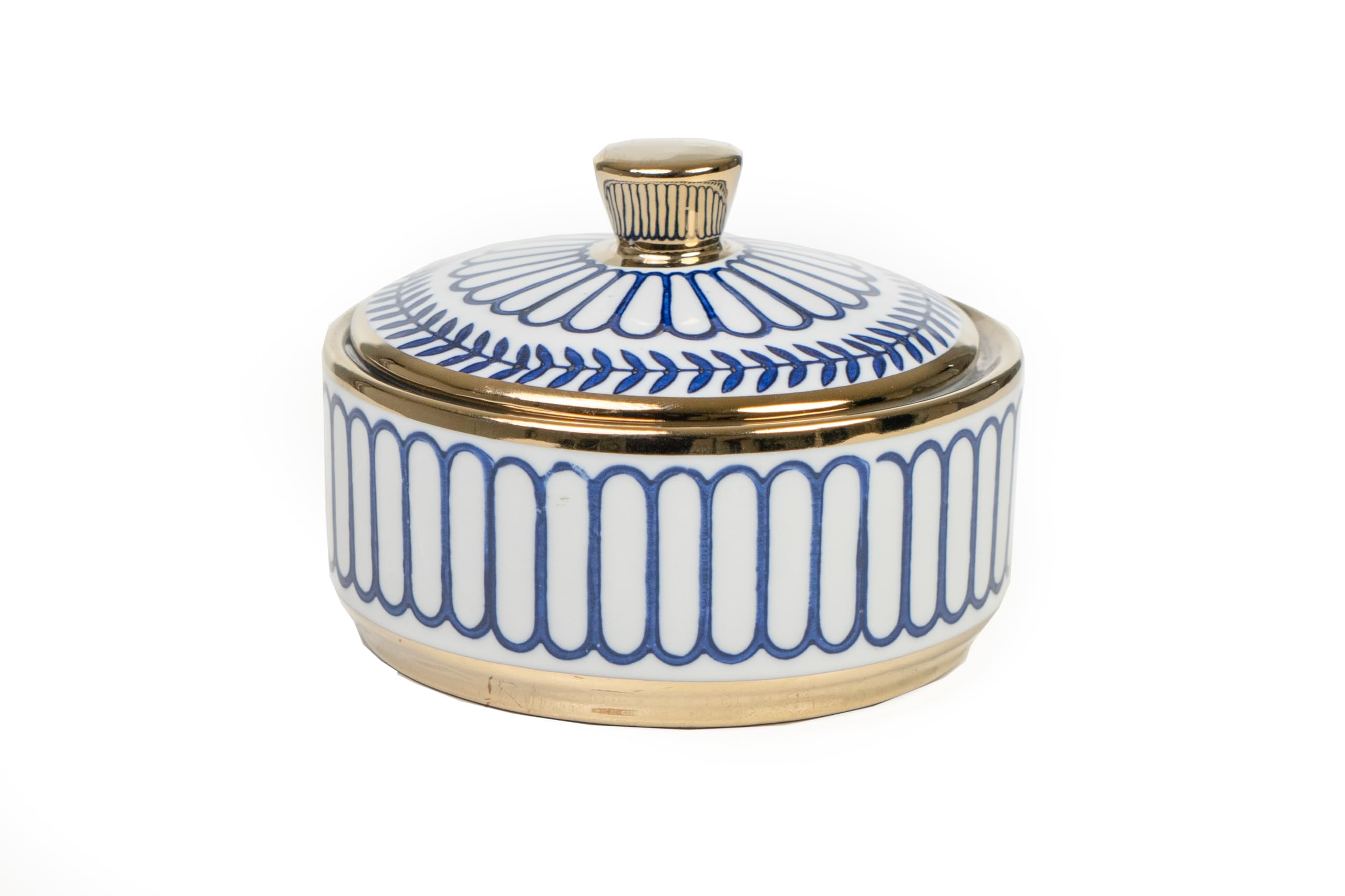 Boîte en porcelaine bleue et blanche avec couvercle hermétique pour secrets