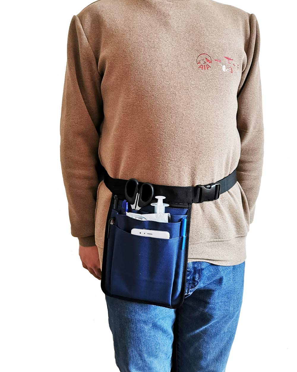 Krankenschwester-Organizer, Gürteltasche, Hüfttasche, Tasche für medizinische Scheren, Pflege-Set, Werkzeug (dunkelblau)