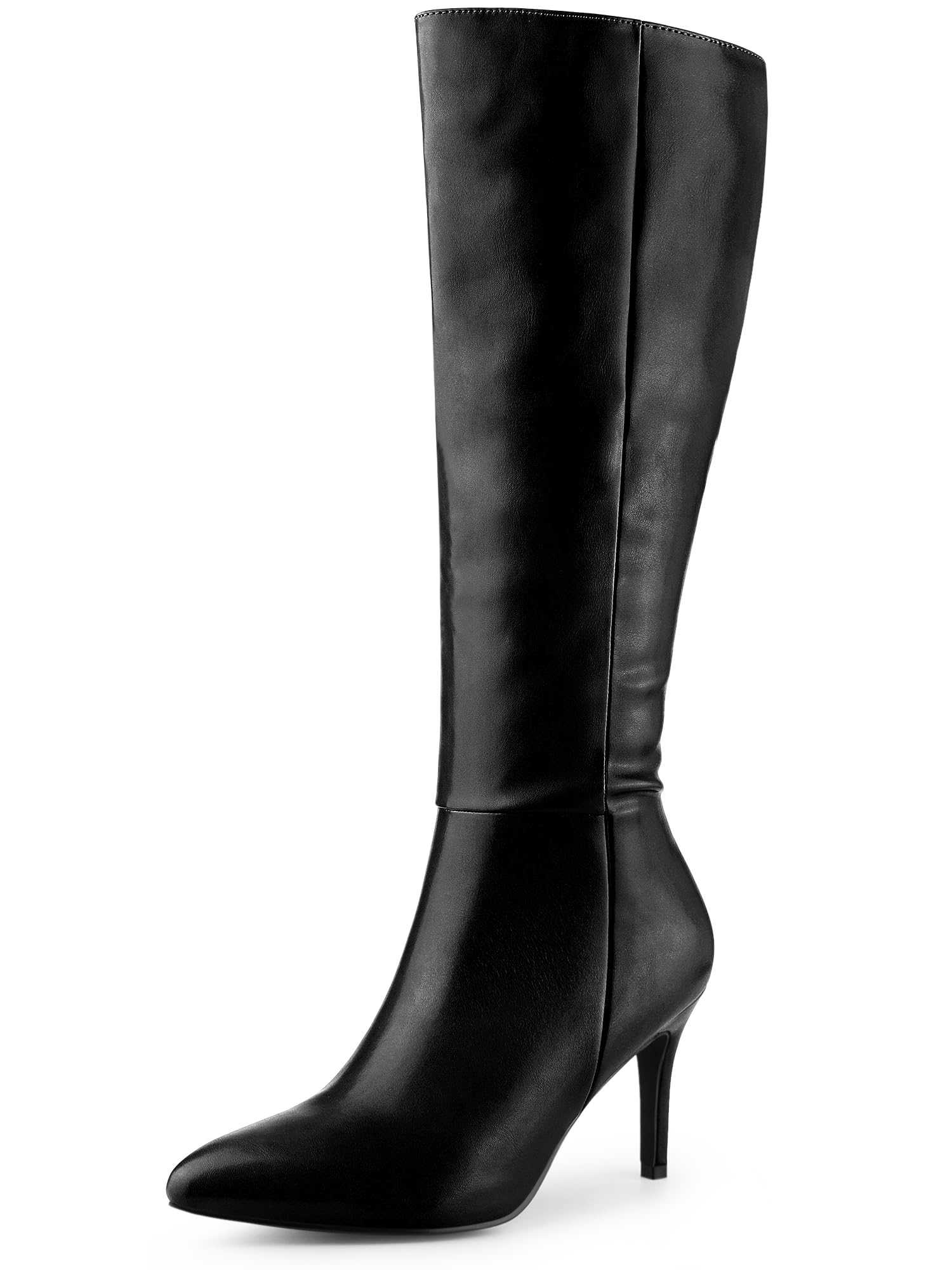 Perphy Botas altas de tacón alto con punta puntiaguda y tacón de aguja para mujer