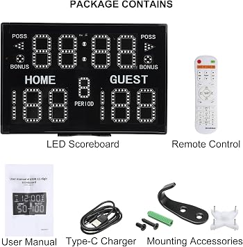 PATIKIL Electronic Basketball Scoreboard Professional Digital Score Board