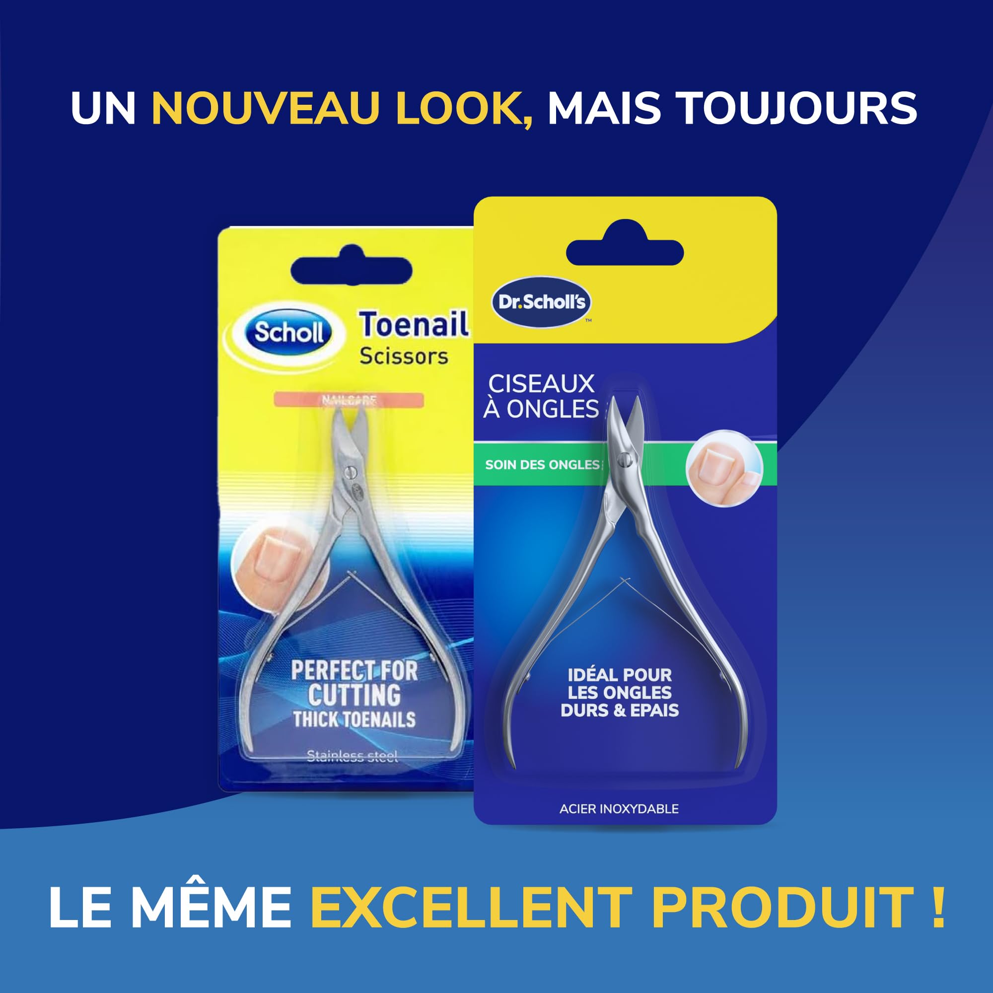 Dr. Scholl’s Ciseaux pour Ongles de pied - Coupe-ongles robuste en Acier Inoxydable Durable pour ongles épais, Ciseaux de précision conçu pour couper les ongles de main et de pied, 1 pièce