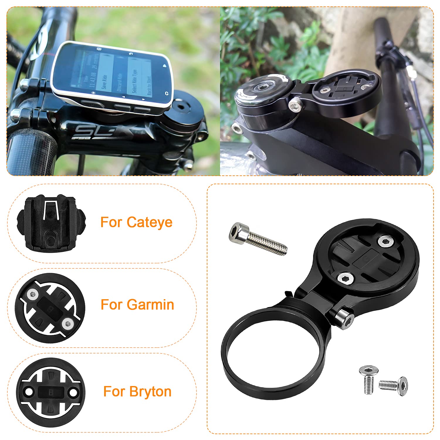 Support GPS Vélo Pour Potence 38mm - Compatible Garmin Edge, Bryton, Wahoo, Cateye, GoPro Et Lampe - Alliage Aluminium Léger