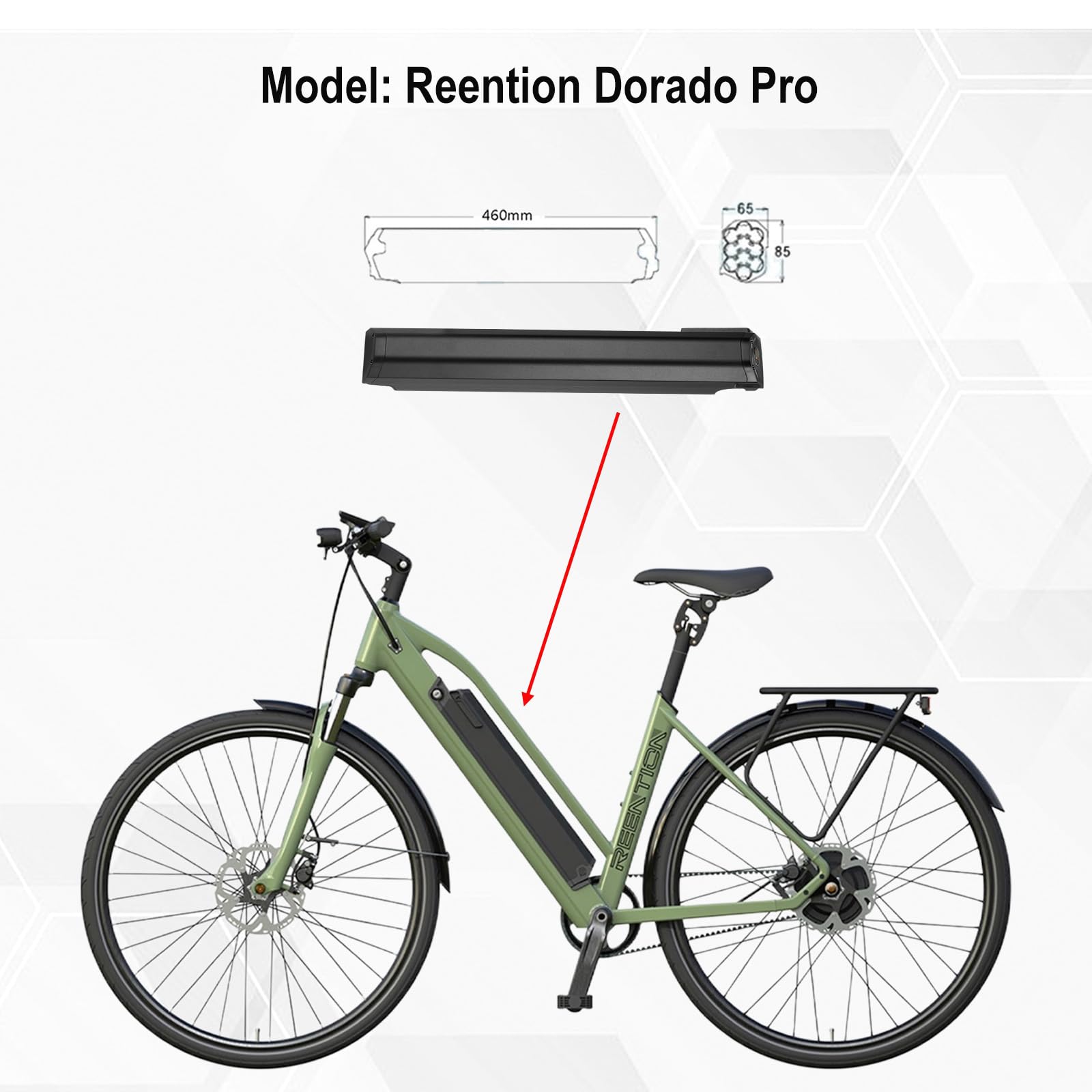 Batteria per Bici Elettrica 36V 20Ah con Caricatore, per 36V 250W, Compatibile con VTT Scrappeur MXC, Reention Dorado Pro e NCM