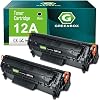 GREENBOX Compatible Q2612A High-Yield Toner Cartridge Replacement for HP 12A Q2612A for 1020 1022 1018 1010 1012 3050 3015 3055 3030 MF4350d MF4150 MF4370dn D420 MF4270 Printer 2,000 Pages, 2 Black