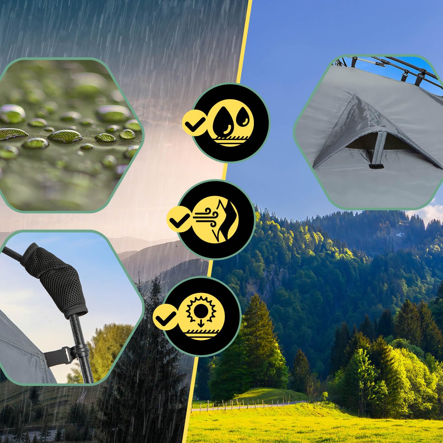 Where Tomorrow Tente de Douche Pop-up pour 2 Personnes | Toilettes de Camping et vestiaire pour l'extérieur et Les Festivals | Légère et imperméable | Douche Mobile avec cloison | Tente à Lancer