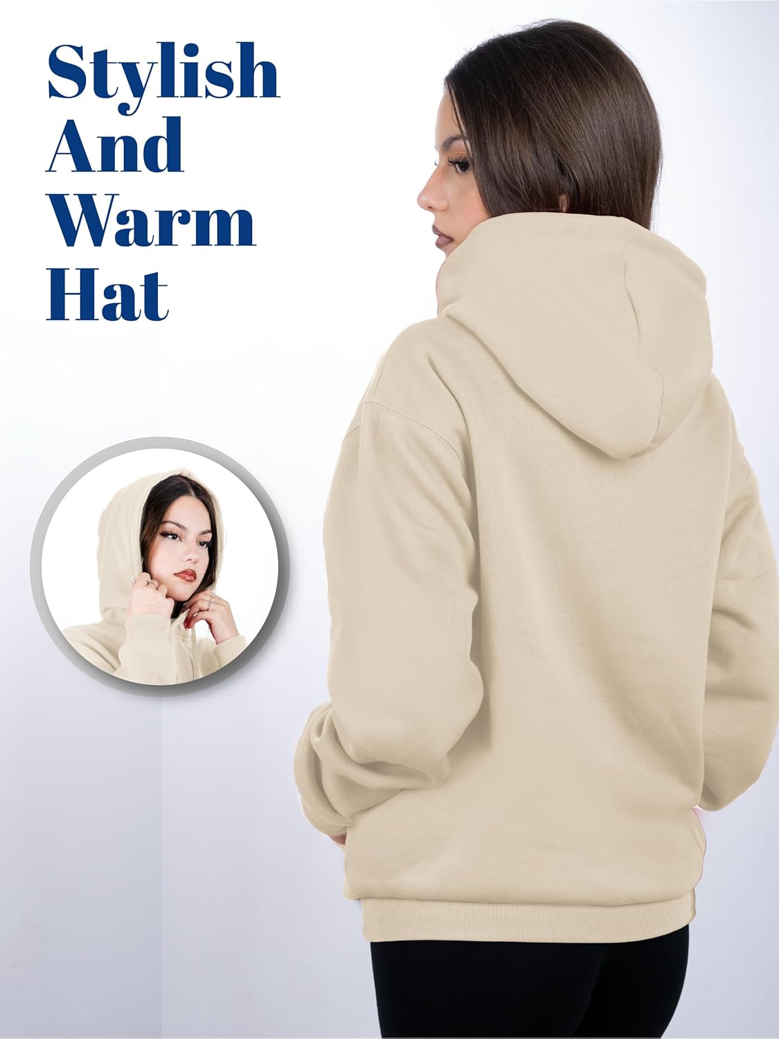 Oversized Pullover Hoodie for Women Soft Fleece Cotton Blend, Cozy Everyday Sweatshirt - Image 5