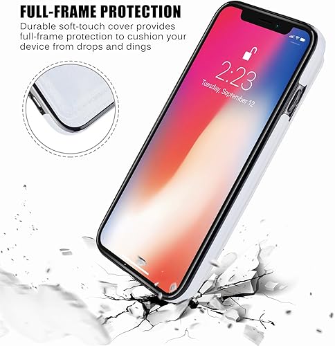 Miniatura 7 de JOYAKI Funda tipo cartera compatible con iPhone XXS, funda protectora delgada con tarjetero y ranuras para tarjetas de piel sintética de alta