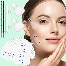 Face Lift Tape Invisible With String, Face Tape Lifting Invisible, Neck Lift Tape Behind Neck, V-Shaped Instant Facelift, Waterproof Transparent for Sagging Skin, Double Chin, Wrinkles, Eyes, 160PCS