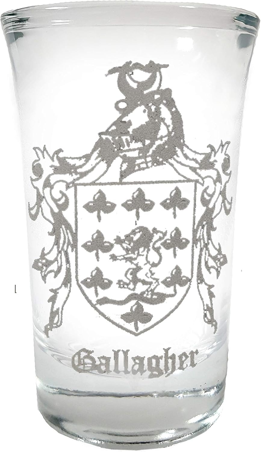 Custom Family Crest Engraved Shot Glass Set of 4, Made to Order Heirloom Coat of Arms 1.2 oz Shot Glass