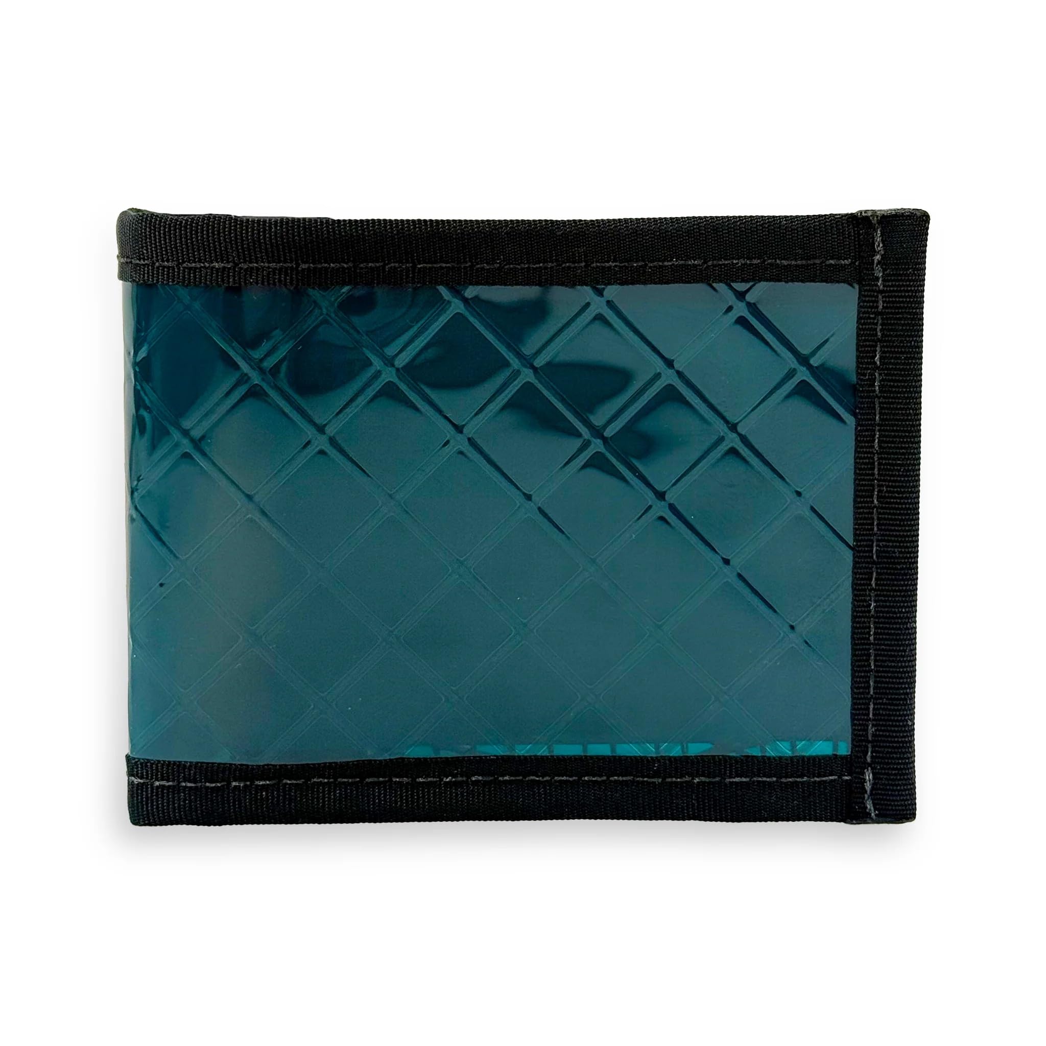 Flowfold Vanguard Recycled Sailcloth Bifold Wallet | Slim and Durable with Cash pocket, Two Hidden Card Pockets and Two ID Windows | Holds 10-12 Cards | Minimalist Wallet Made in USA | Jade Sailcloth