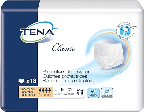 Miniatura 2 de TENA Ropa interior clásica, cintura de 45-58 pulgadas, 18 unidades, unisex