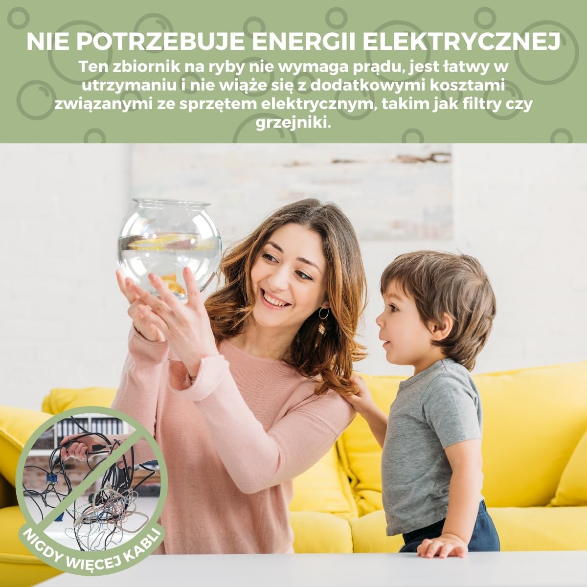 Mobiclinic® pets, Mał okrągł akwarium, Nemo, 4 litry, Plastik pet eco, Przezroczysty design, 20x20x17, 5cm, Łatwe do czyszczenia, Wytrzymałe, Idealne dekoracji domowej, Rośliny wodne