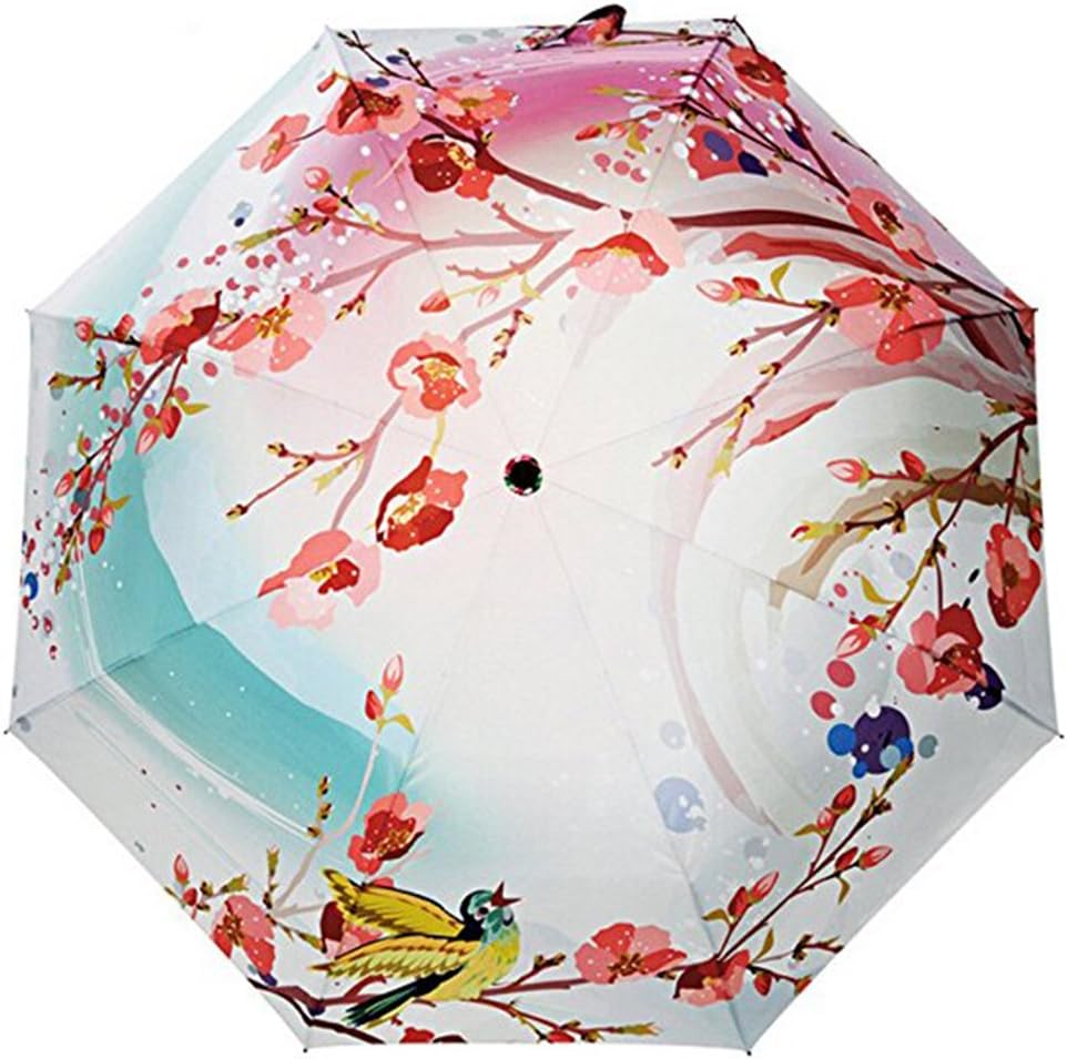 Travel Compact Art Umbrella Foldable Windproof UV Protection Sun Rain Umbrella for Women
