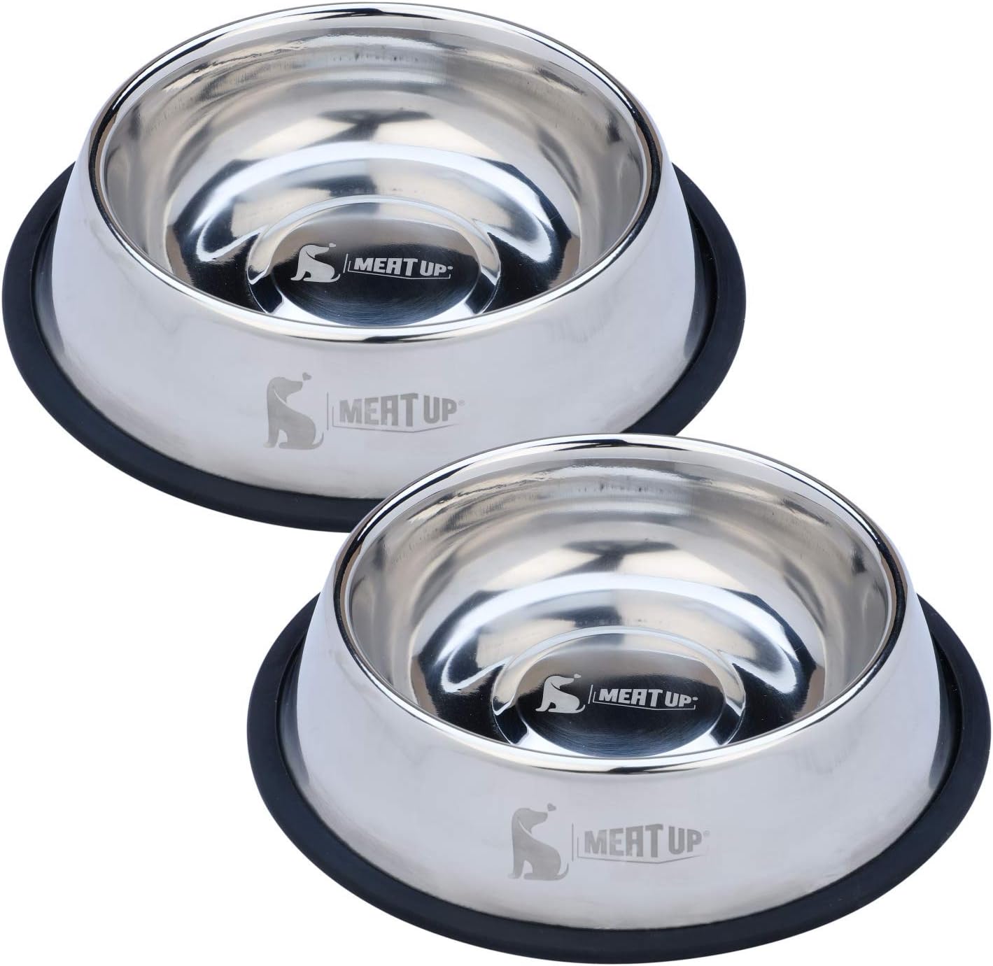 MEAT UP Stainless Steel Dog Feeding Bowl - Medium, 700ml