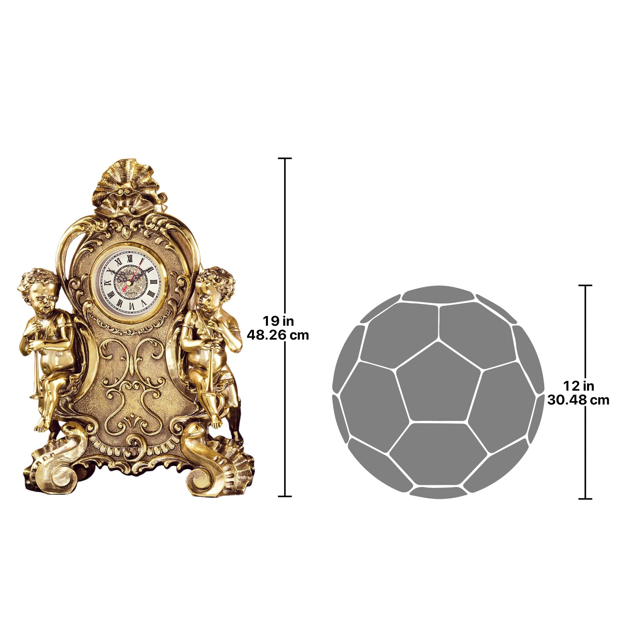 Horloge De Cheminée Chérubin Du Château Carbonne - Design Toscano
