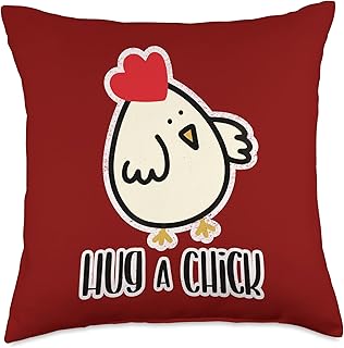 Hug a Chick - Cute Chicken Design for Warm Cuddles & Hugs Throw Pillow