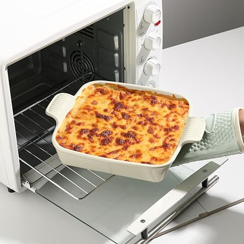 Miniatura 39 de Sweejar Ceramic Baking Dish, Rectangular Small Baking Pan with Double Handles, 20 Oz for Cooking, Brownie, Kitchen, 6.5 x 4.9 x 1.8 Inches(Red)