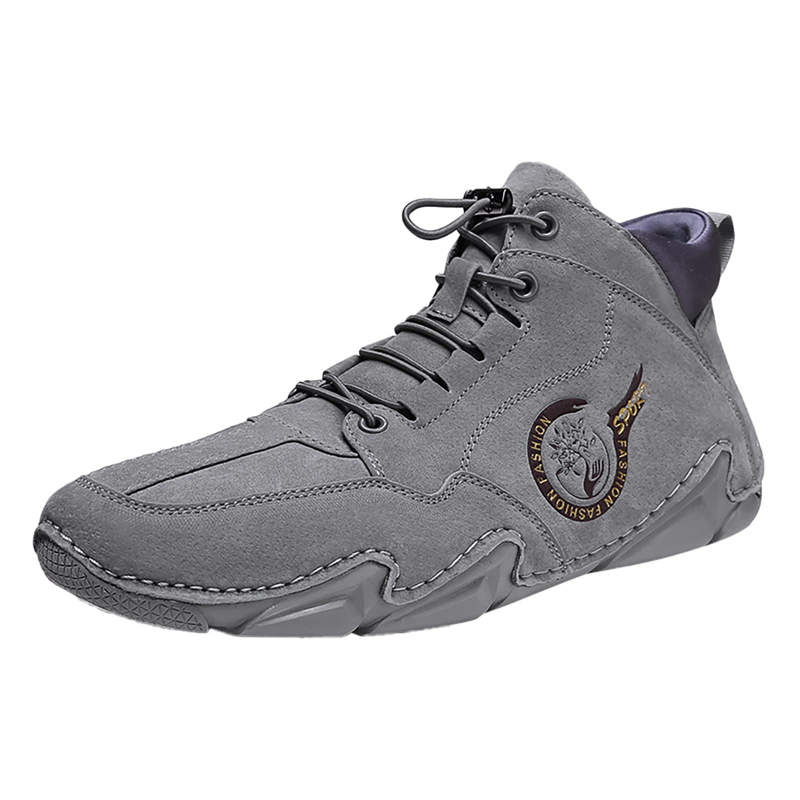 Bottes High Top pour hommes chaussures d'extérieur grises de printemps en taille 43 EU