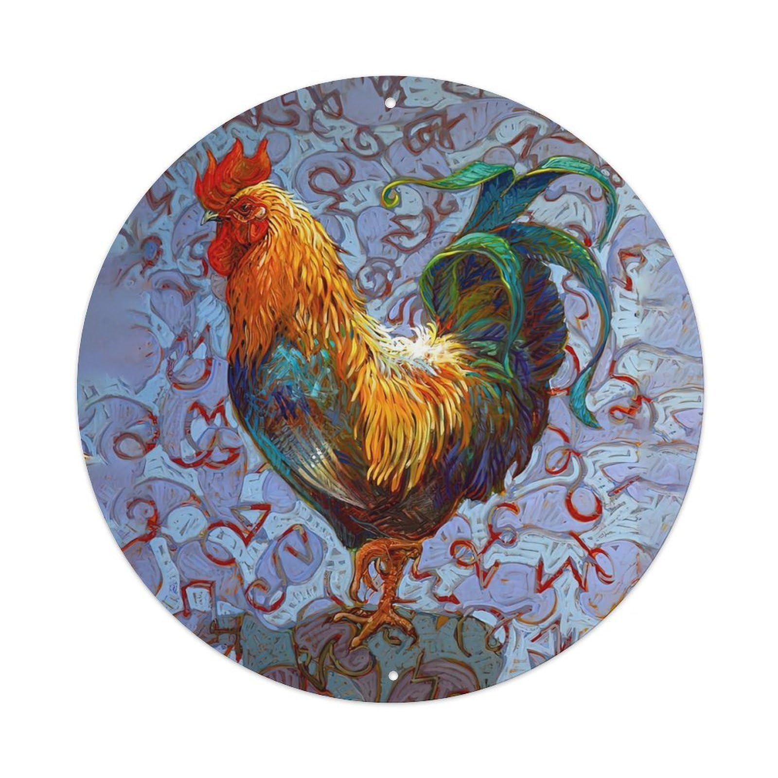Animal Artwork Aloof Rooster Vintage Metal Tin Sign Plaque Wall Decor for Cafe, Club Bar, Office, Garden Metal Poster 8x8Inch