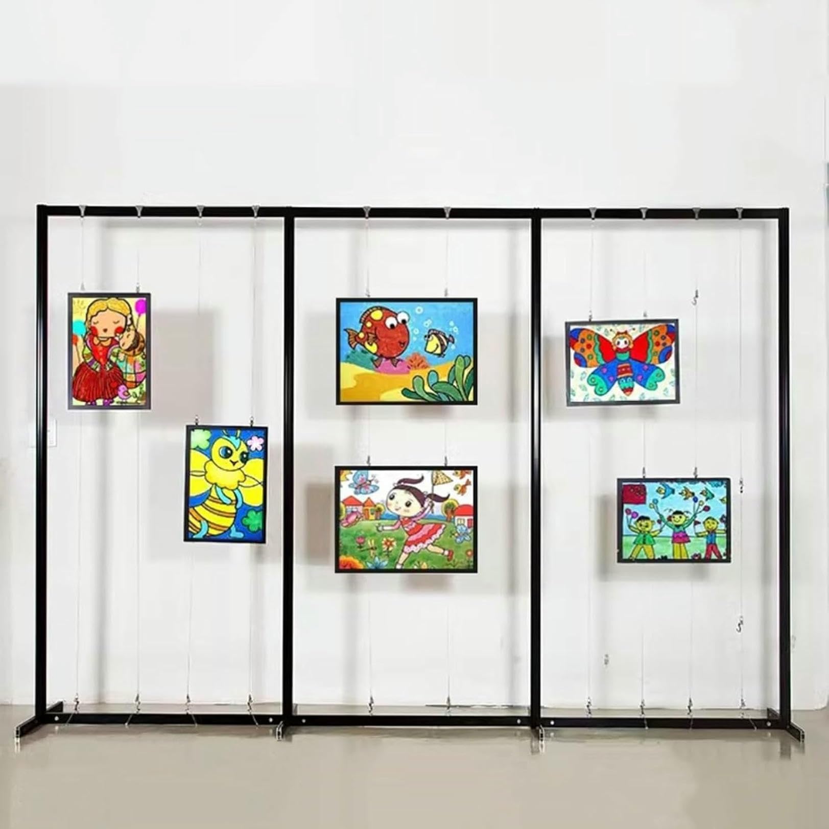 Expositor Plegable móvil para exposiciones de Pintura, Expositor Independiente, Estante metálico para Publicidad, cartelera, Soporte para Carteles multipliegue (3 Unidad