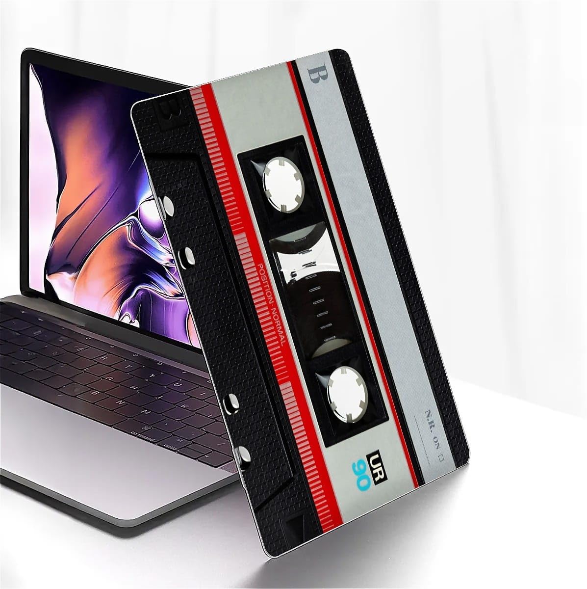 Compatible with MacBook Air 13.6 inch Case 2022 2025 Release A2681 A3240, Plastic Hard Shell Case for Mac Air 13.6 (2022 2025)- Cassette Tape