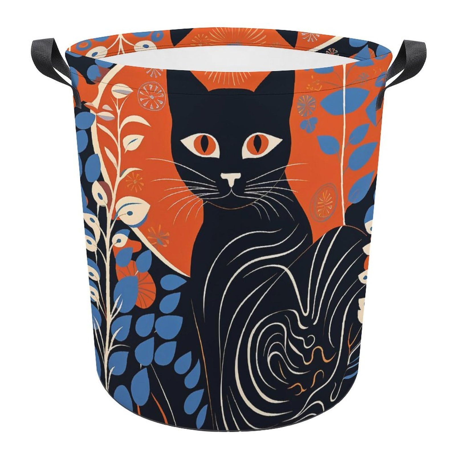 Grand panier à linge étanche motif chat pour linge humide