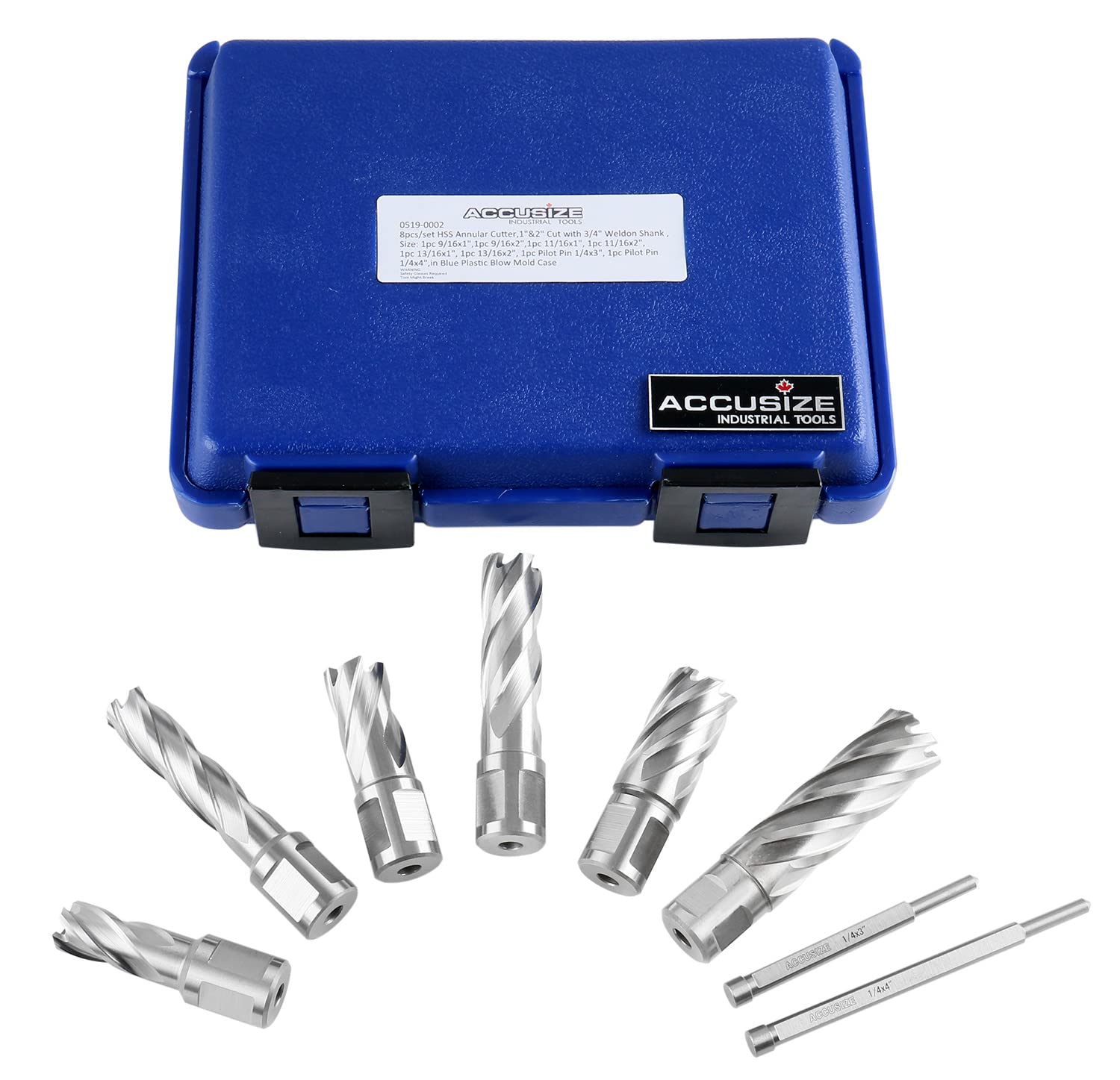 Accusize Industrial Tools - Juego de cortadores anulares métricos y pulgadas