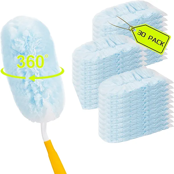 30 Count Duster Refills Compatible with Swiffer Dusters, 360° Heavy Duty Duster Refills with 1 Handle