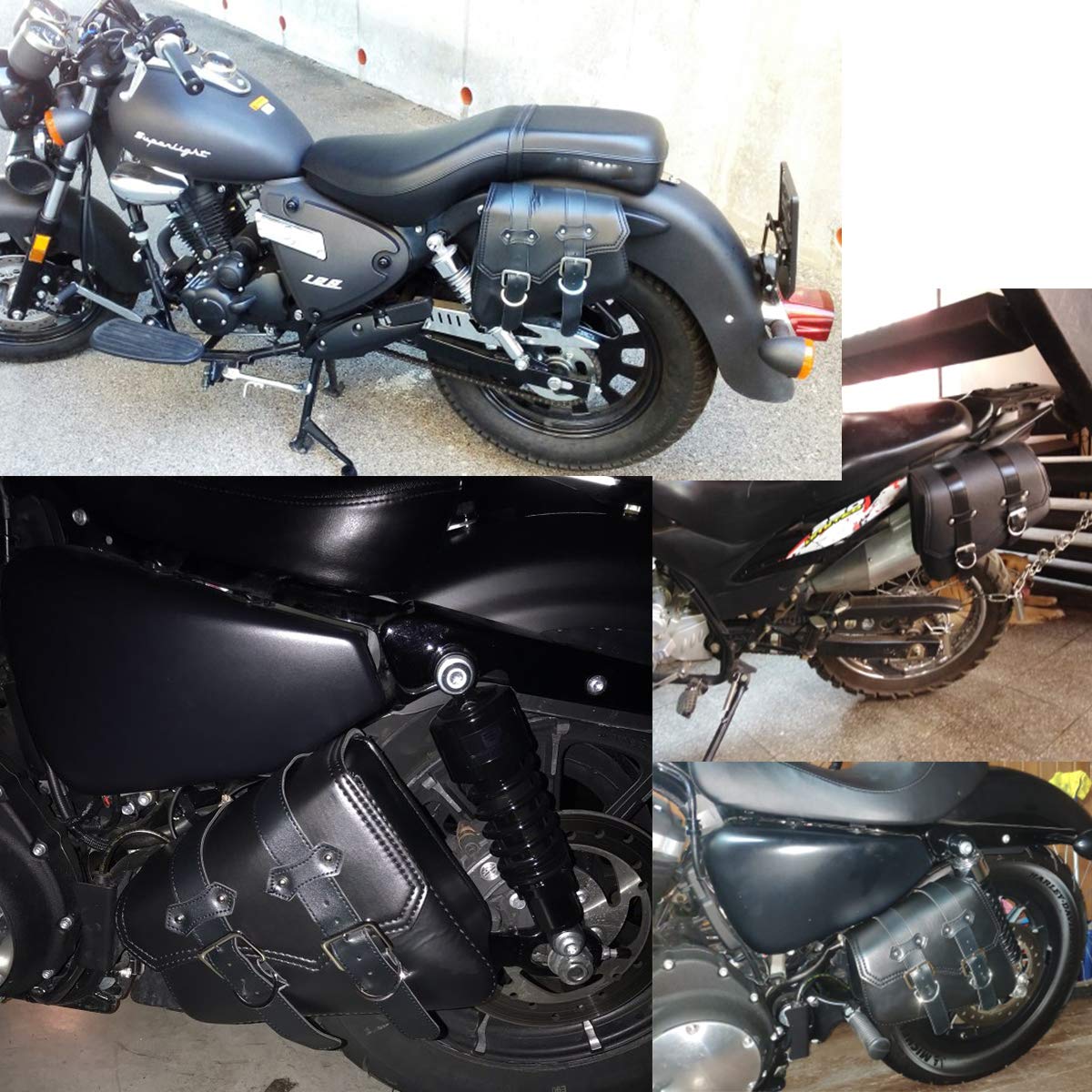Sacoche de Selle Universelle en Cuir synthétique pour Moto (Gauche)