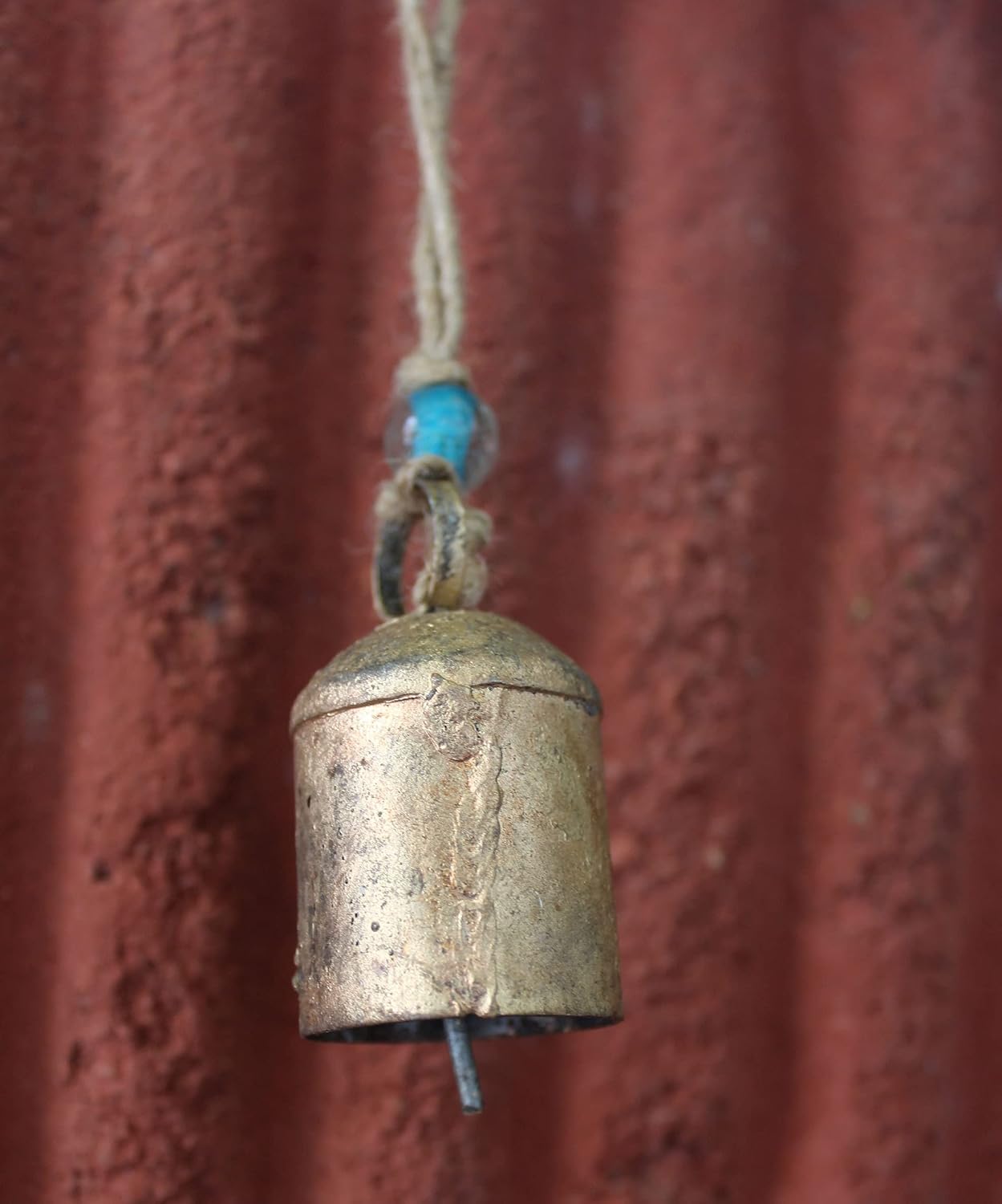 Vintage Bells Rustic Chimes, Jingle Bells, mini Cow Bells 2.5" H with Jute Rope (Set of 12 Pieces)