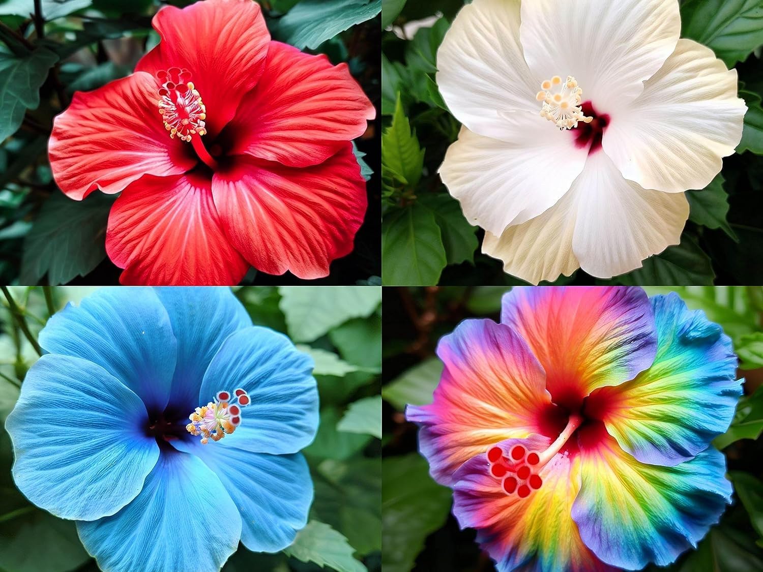 100+ Seeds- Mix Colour Hibiscus Exotic Flower Seeds For Home Garden - Grow YEAR Round - Blue, White, Rainbow, Red (B0CWHDN9LG) Amazon Price History, Amazon Price Tracker