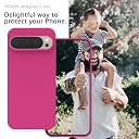 YATWIN Silicone Back Case for Google Pixel 9/9 Pro, Soft-Touch Phone Back Cover for Google Pixel 9/9 Pro - Magenta gallery image