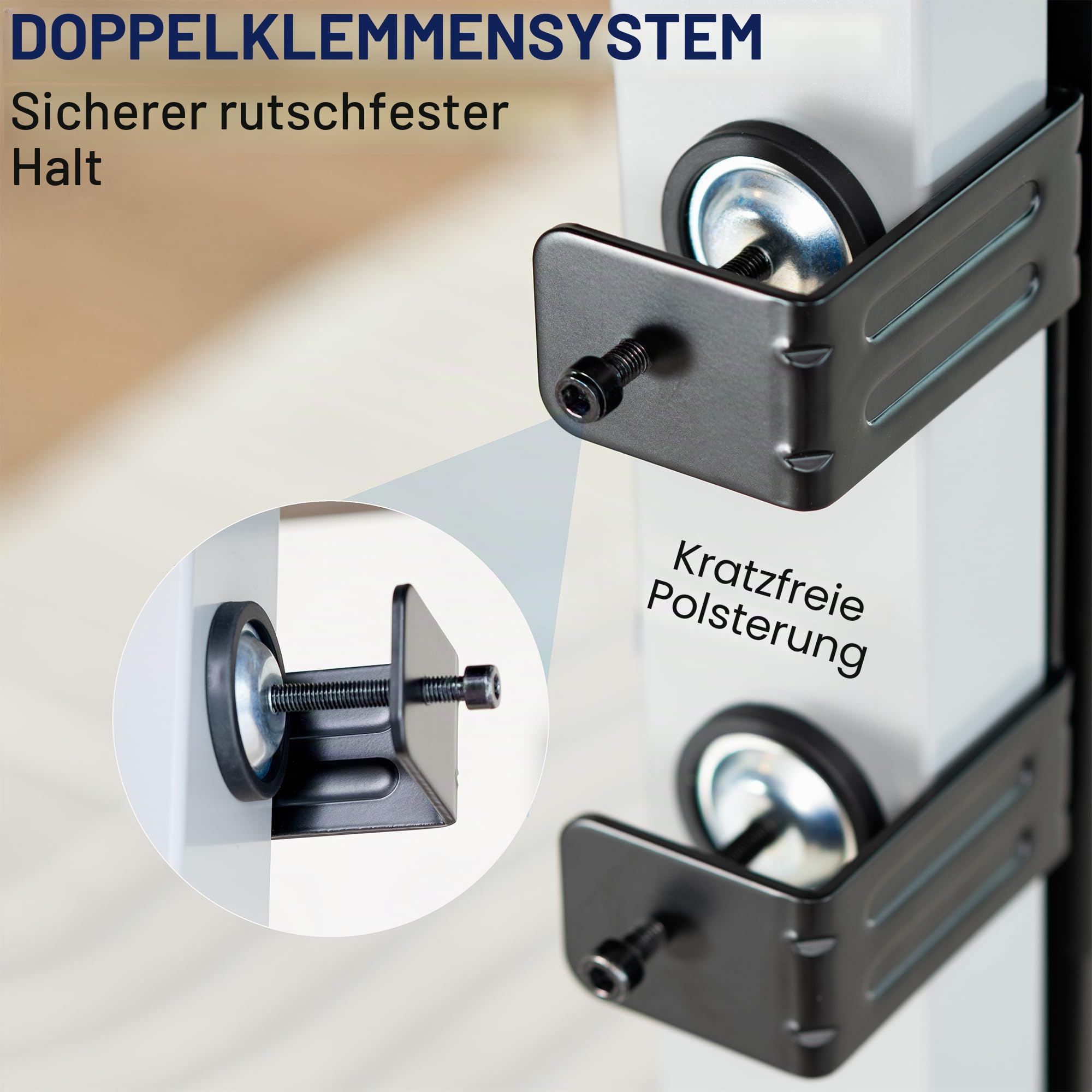 VIVO Verstellbare Tischbein-PC01C Halterung zum Festklemmen unter dem Schreibtisch, PC-Halterung, Computergehäuse, CPU-Halterung mit werkzeugloser Installation, Schwarz, MOUNT-PC01C