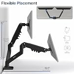 VIVO Aluminum Articulating Dual Monitor Arm for 13 to 30 inch Screens, Desk Mount Tension Spring Monitor Stand for 2 Screens, Black, STAND-V102O
