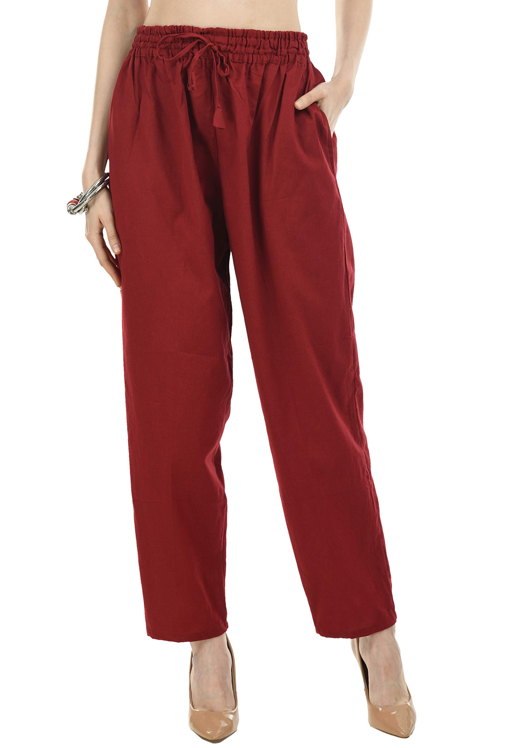 Women's Solid Cotton Harem Pant-image-26