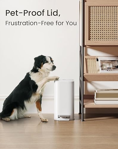 Miniatura 6 de Cesun Cubo de basura pequeño para baño con tapa, cierre suave, pedal escalonado, cubo de basura de acero inoxidable de 5 litros1.3 galones con cubo