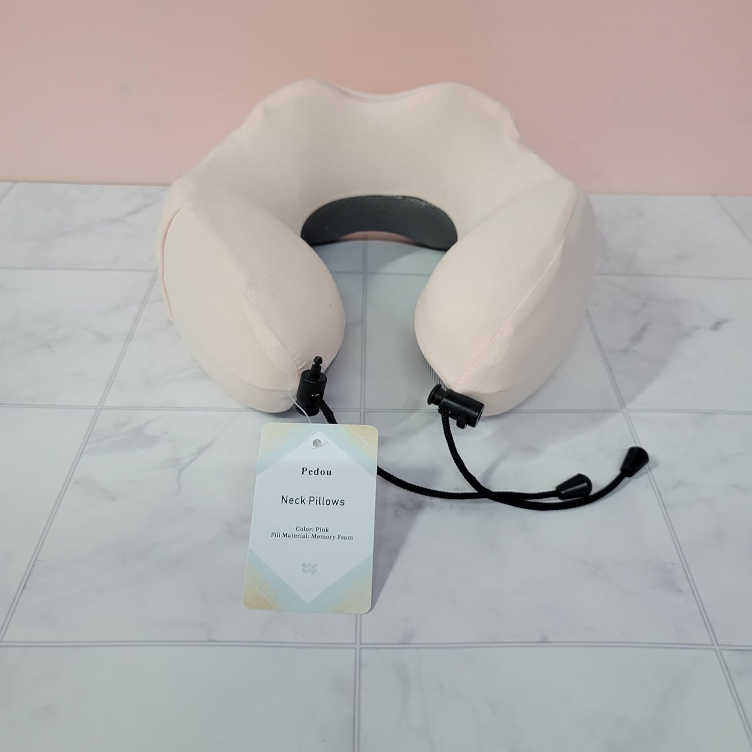 Pedou Neck Pillows, Memory Foam U-Shaped Neck Pillow, Adjustable Travel Pillow for Neck Support, Soft Washable Cover Cervical Pillow for Car, Airplane, Office Napping