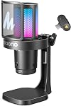 MAONO DGM20W Wireless Microphone for PC, Condenser USB Mic for Gaming Streaming with Noise Cancellation & Quick Mute,Gain Control,RGB,Headphone Jack,Software, Desktop Mic for PS5 Twitch Discord