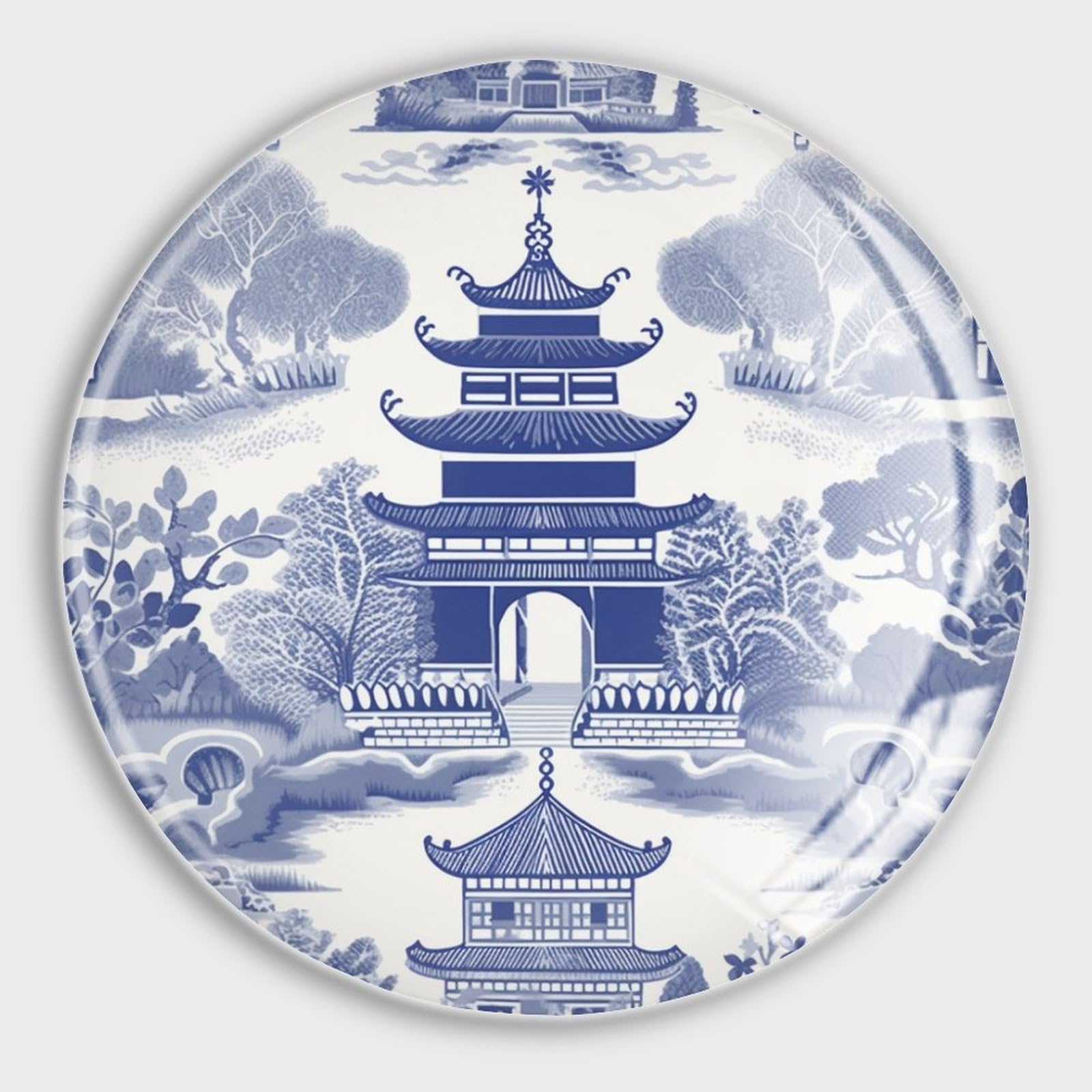 Aimants de réfrigérateur chinois lot de 4 en verre bleu pour bureau