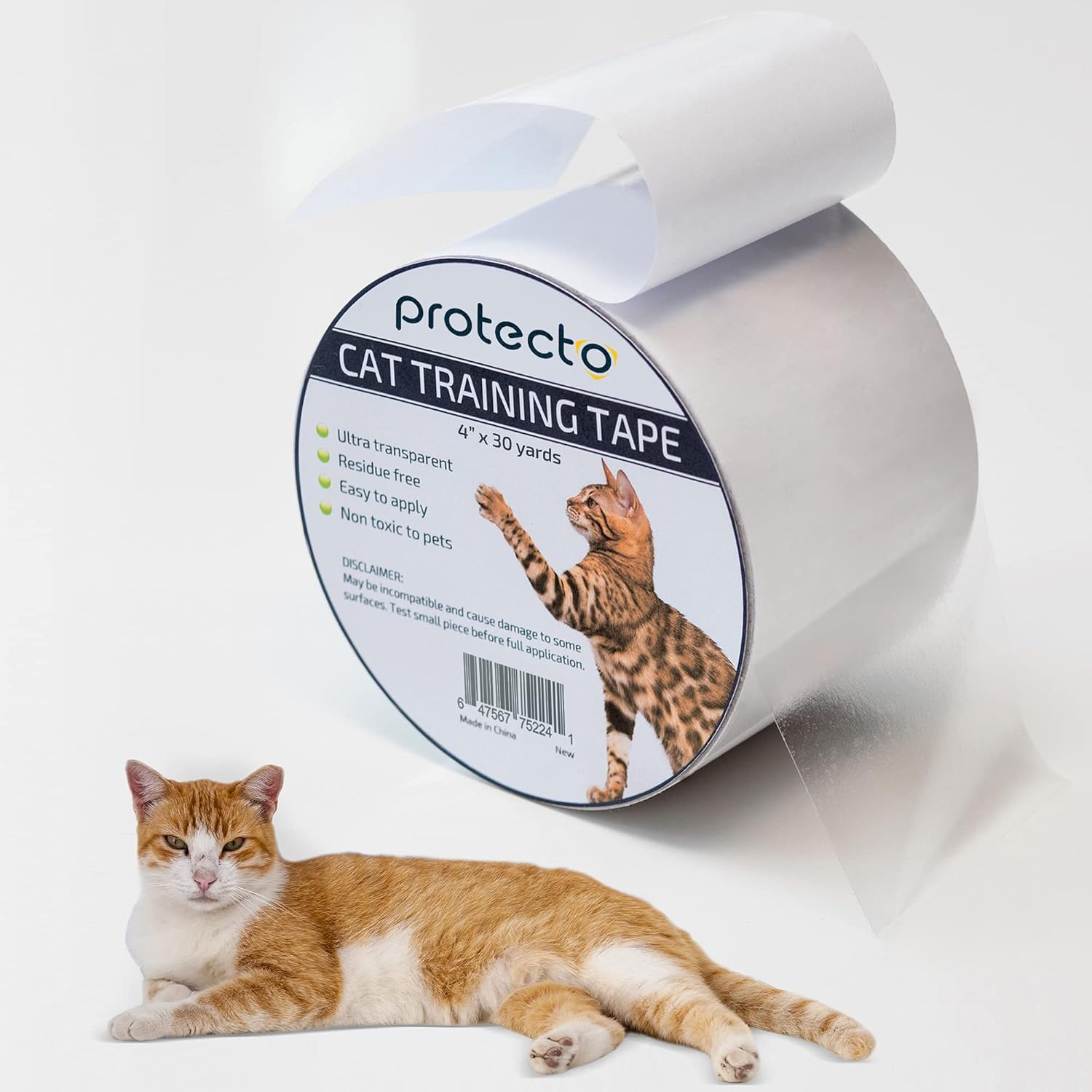 PROTECTO Anti Kratz Folie für Katzen 27m x 10 cm Doppelseitiges Klebeband zur Kratz PROTECTO Anti Kratz Folie für Katzen 27m x 10 cm Doppelseitiges Klebeband zur Kratz