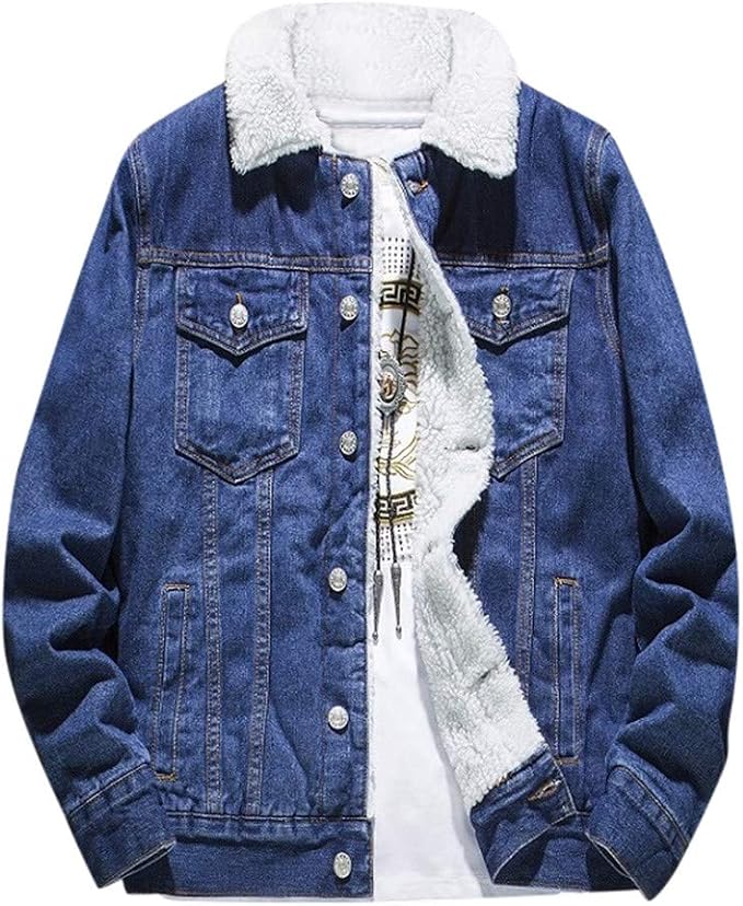 KAKAT Giacca di Jeans da Uomo Autunno E Inverno Cappotto da Uomo Bavero  Inverno Caldo Giacca di Jeans Moda Abbigliamento Casual Giacche :  Amazon.it: Abbigliamento