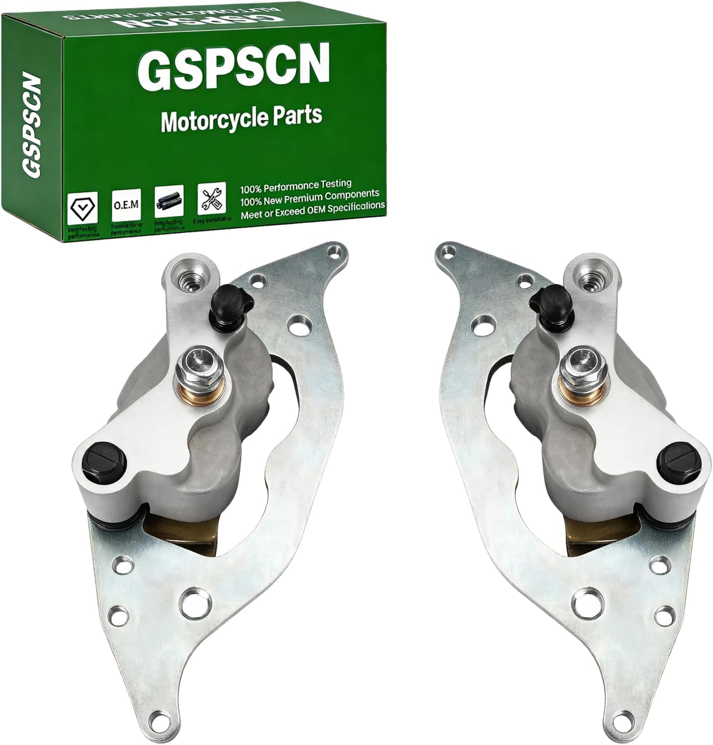 GSPSCN Front Left & Right Brake Calipers w/Pads & Bracket for Polaris