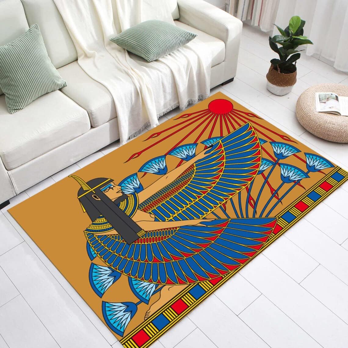 Amazon.com: Ancient Rug, Egyptian Decor, for Living Room, Cool Rug ...